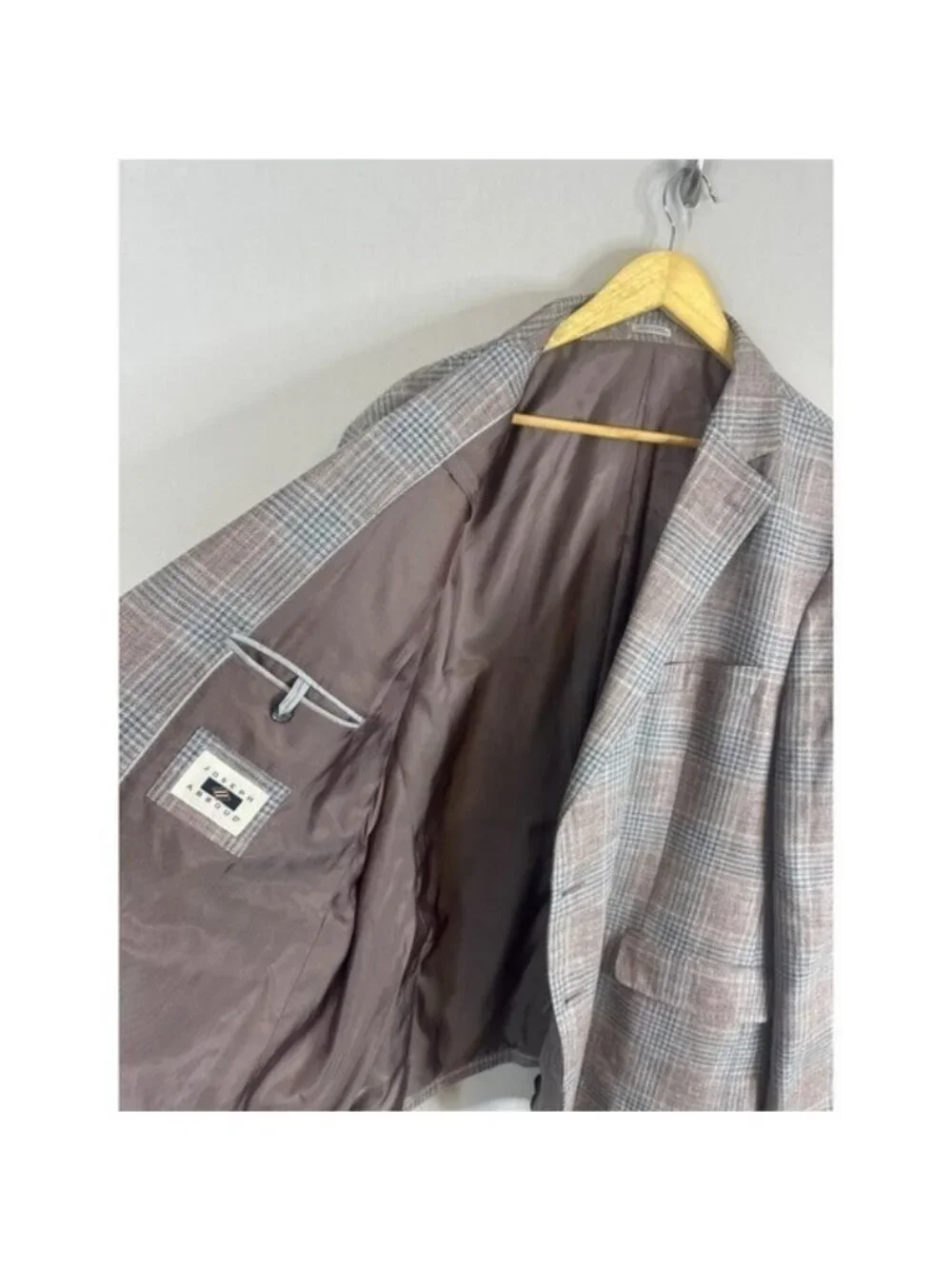 Joseph Abboud Heritage Mens 52R Plaid Blazer Drago Italian Linen Wool Sport Coat